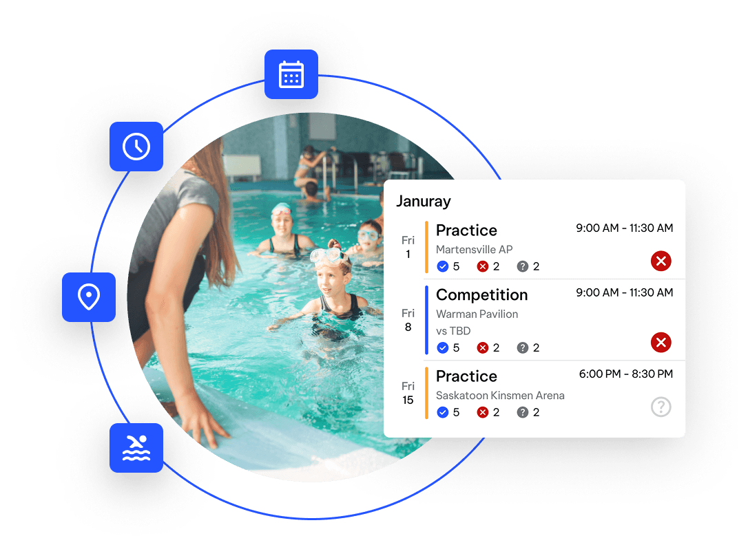 Swim Club Scheduling Software Image