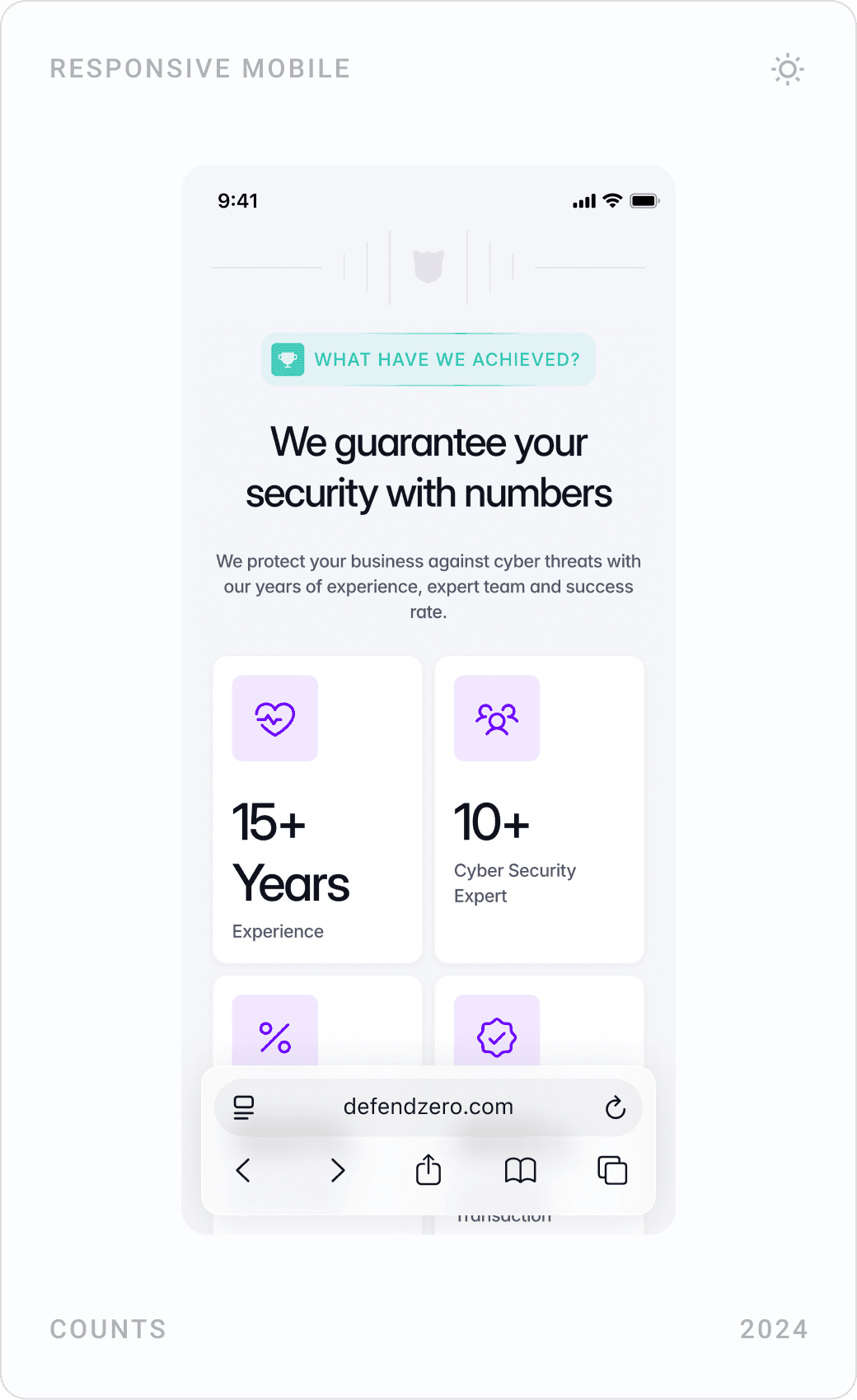 Modern Security Achievement Metrics Section Design