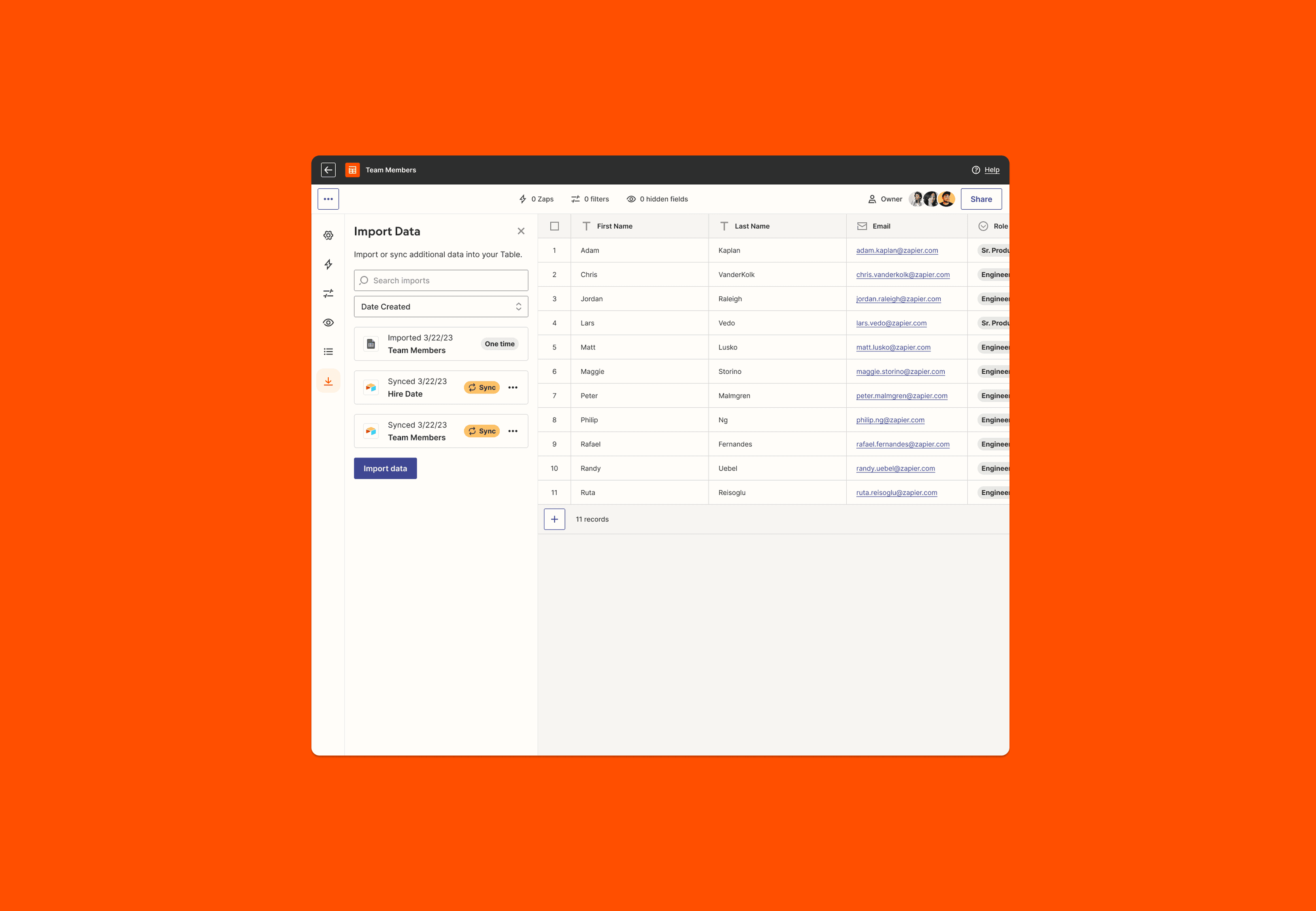 Set up source details via modal