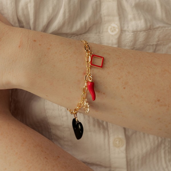 charms on a bracelet