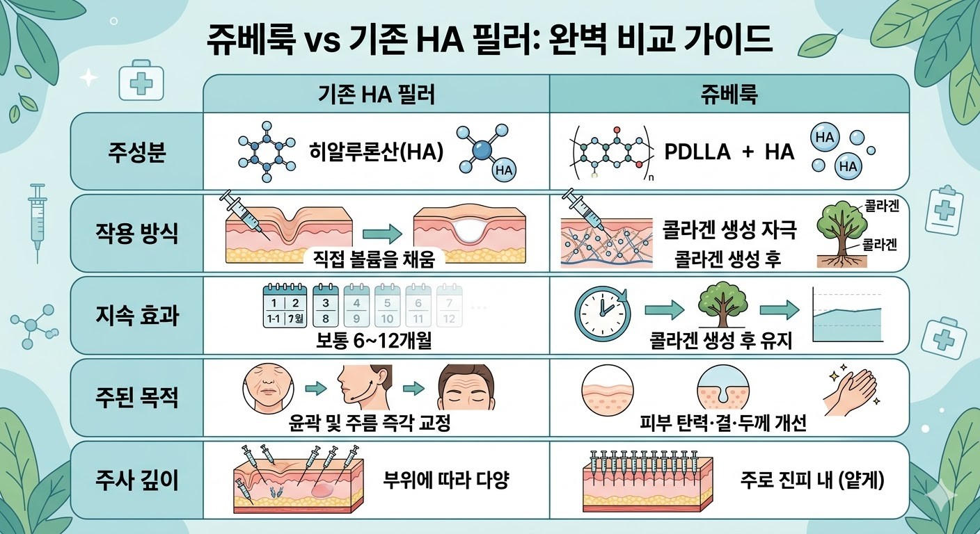 쥬베룩 성분과 작용 원리 비교