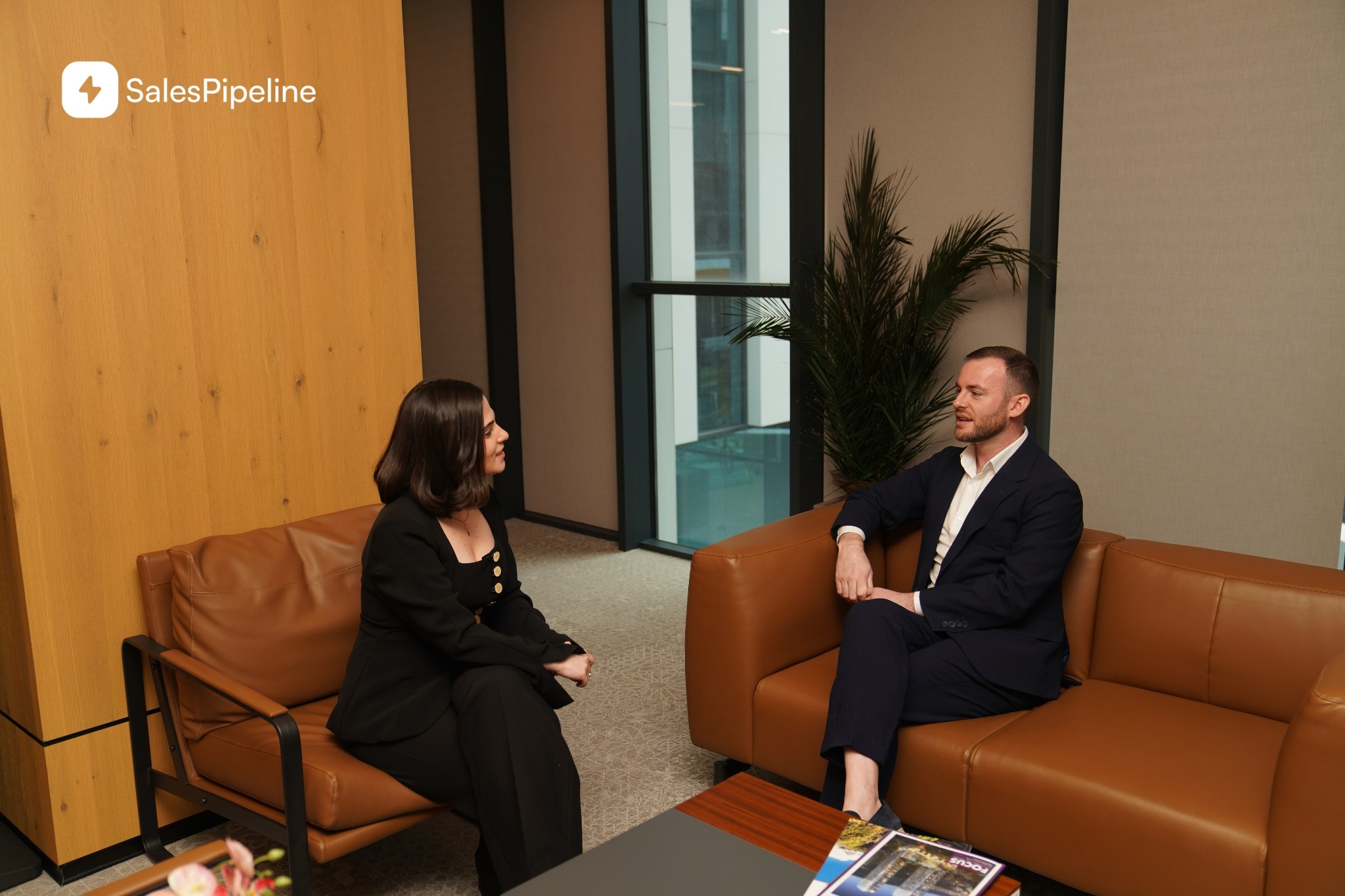 Gearóid Cox, sales pipeline consultant, in a sales pipeline review with a client
