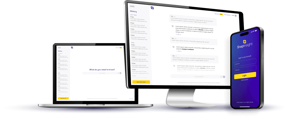 computer screens with AI snapinsights application on display