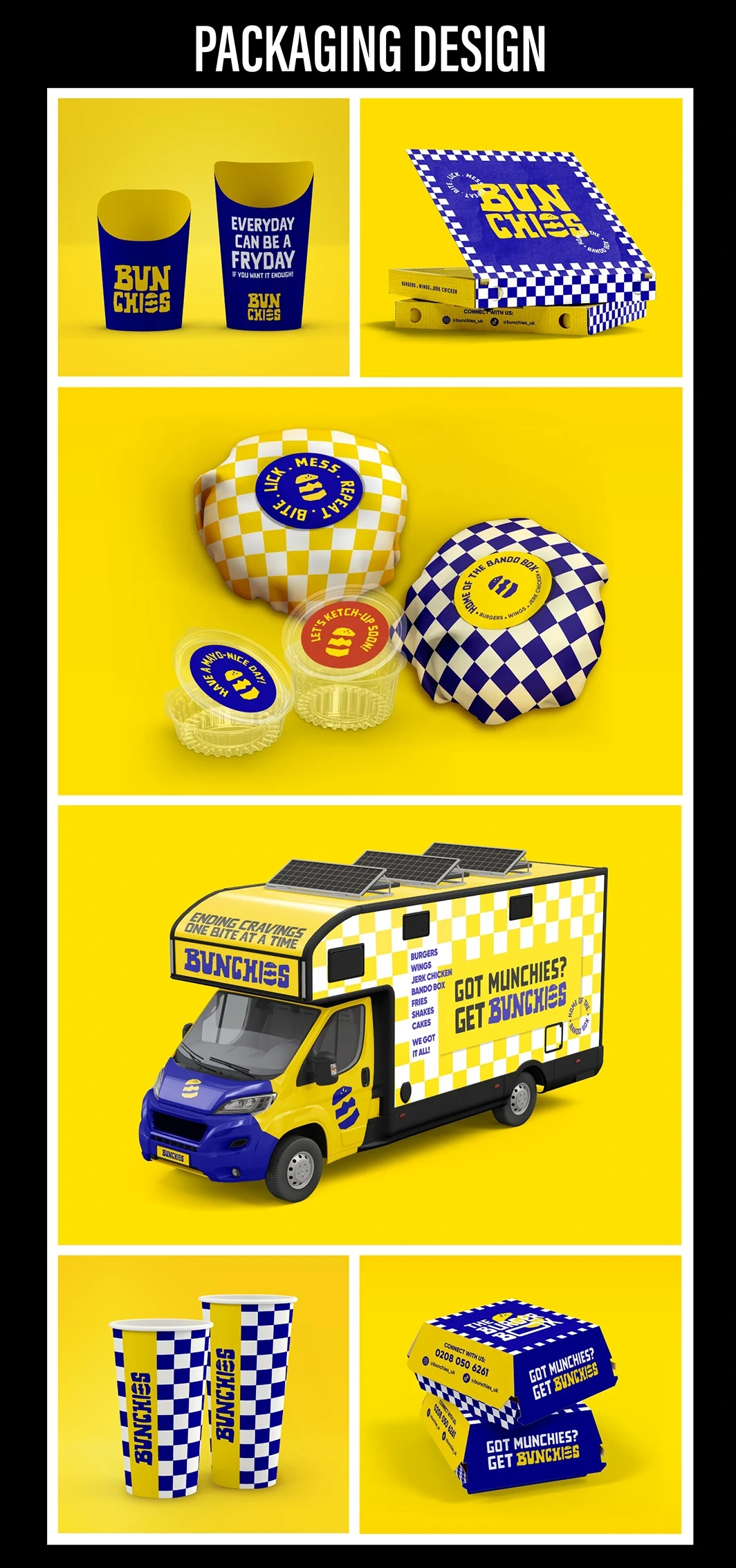 Packaging design showcased in grid format