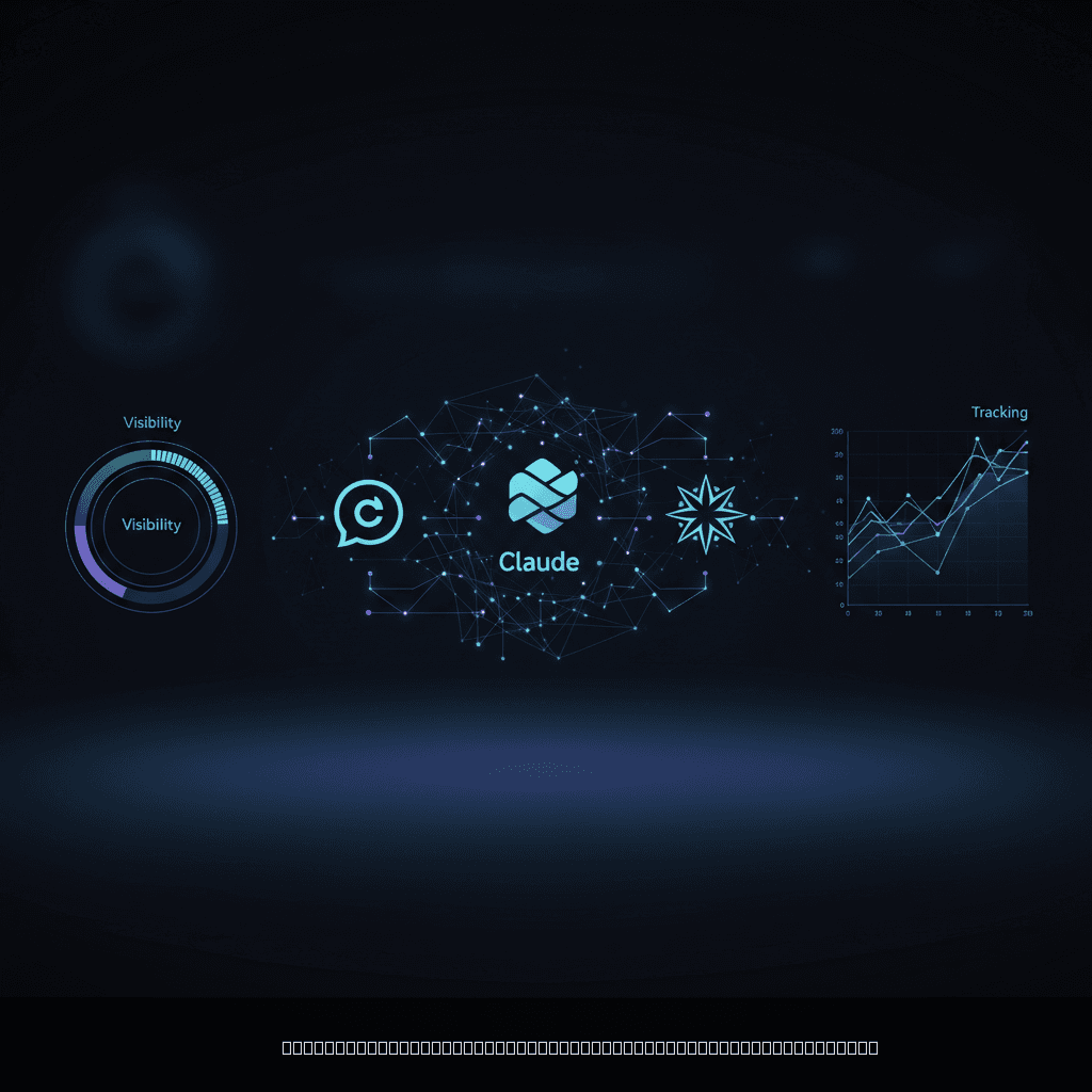AI SEO dashboard displaying visibility metrics across multiple AI search engines