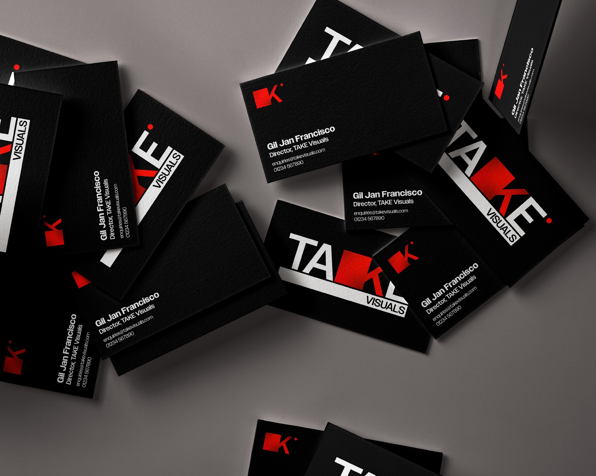 Business card mockups for media production company