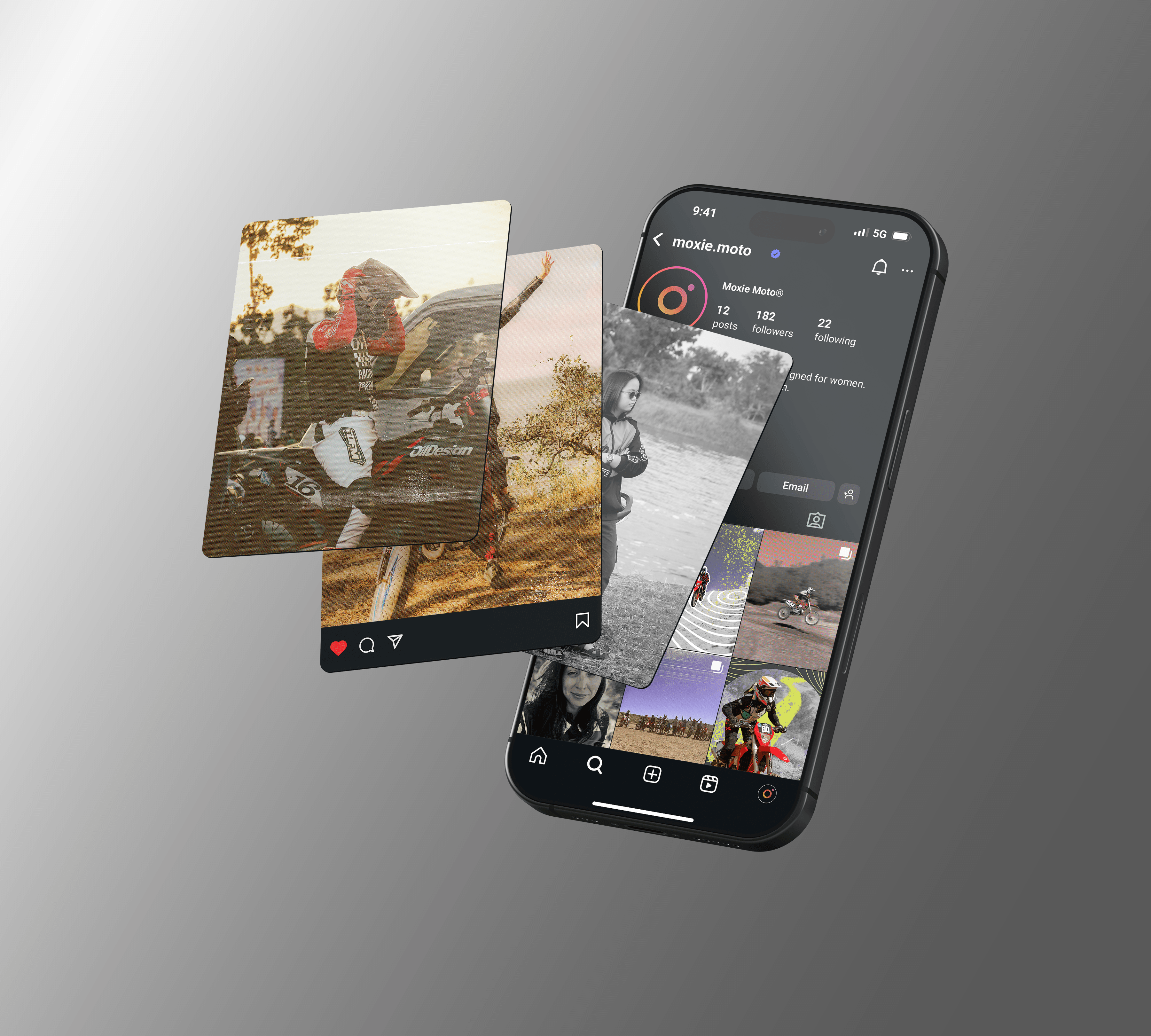phone displays variety of treated pictures for the campaign