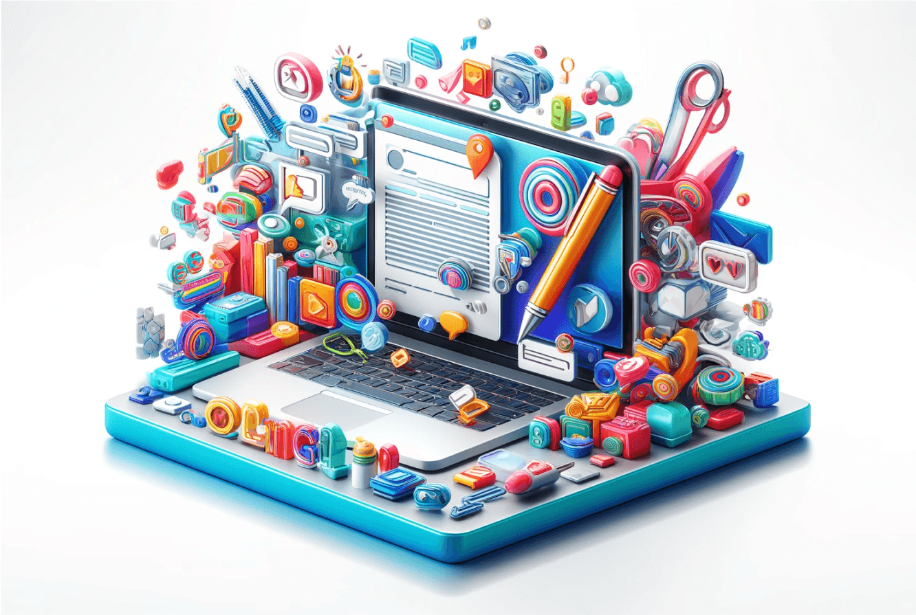 Uma tela de computador exibindo conteúdo gerado por IA