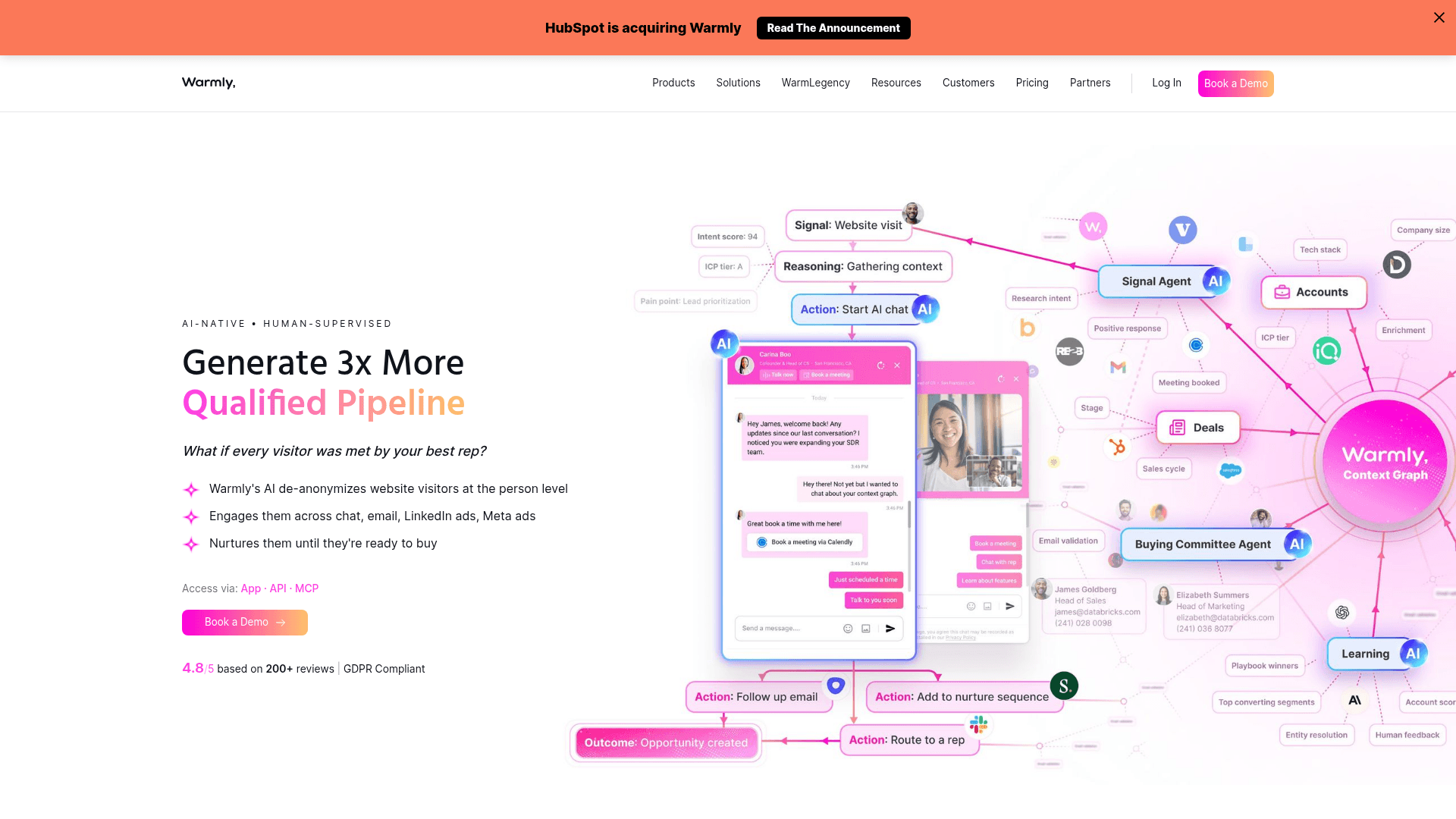 Screenshot of https://warmly.ai