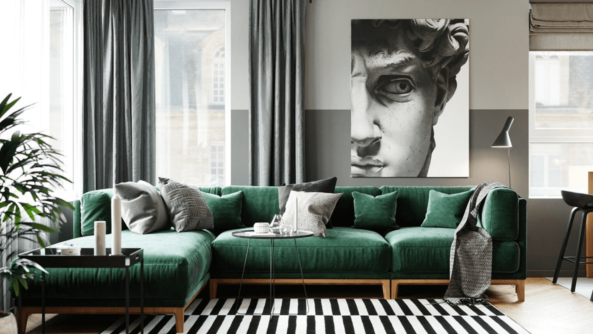 Cosy Contemporary Drawing Room With Jewel-Toned Velvet