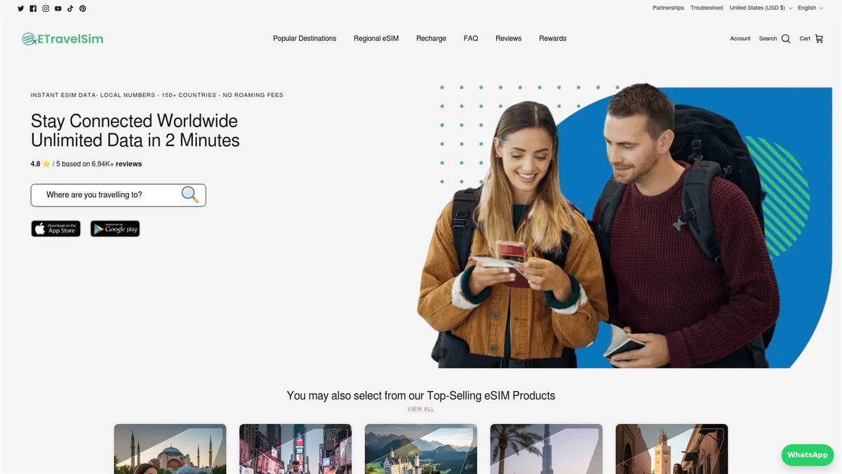 Top 7 Best e Sim Choices for Travelers in 2025 - ETravelSim
