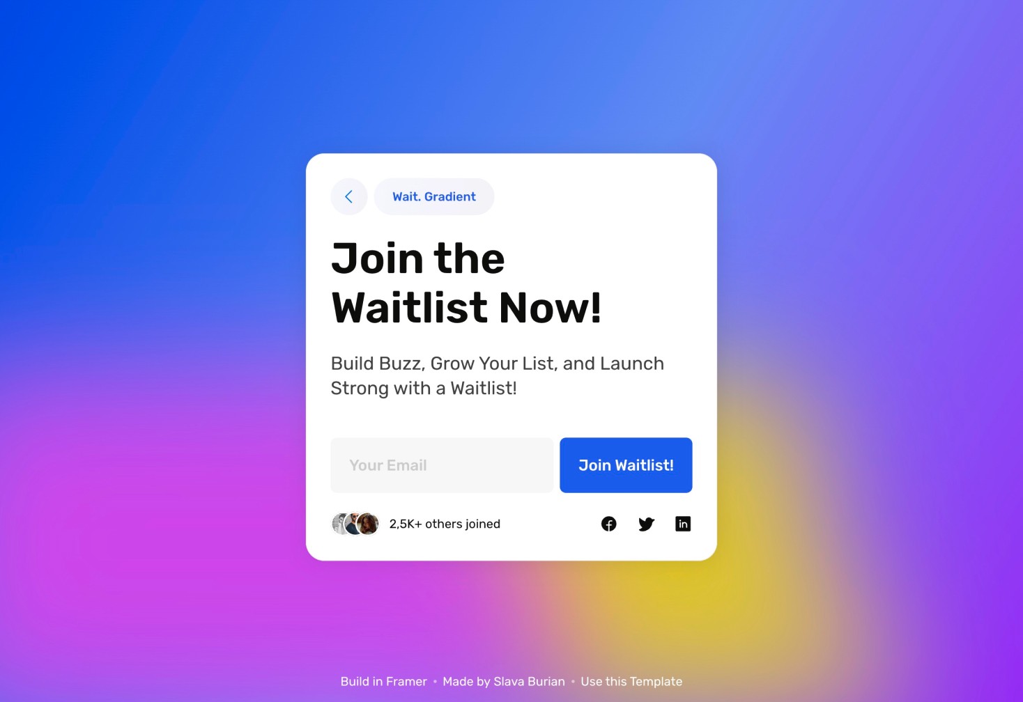 Wait - Waitlist Framer Templates