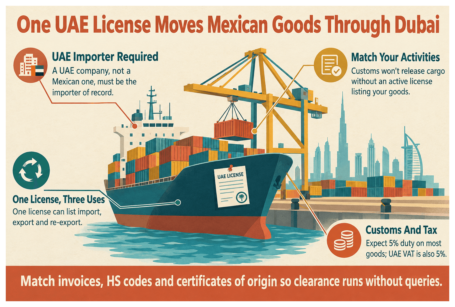 Infographic: Import and Export Between Mexico and Dubai: What License You Need