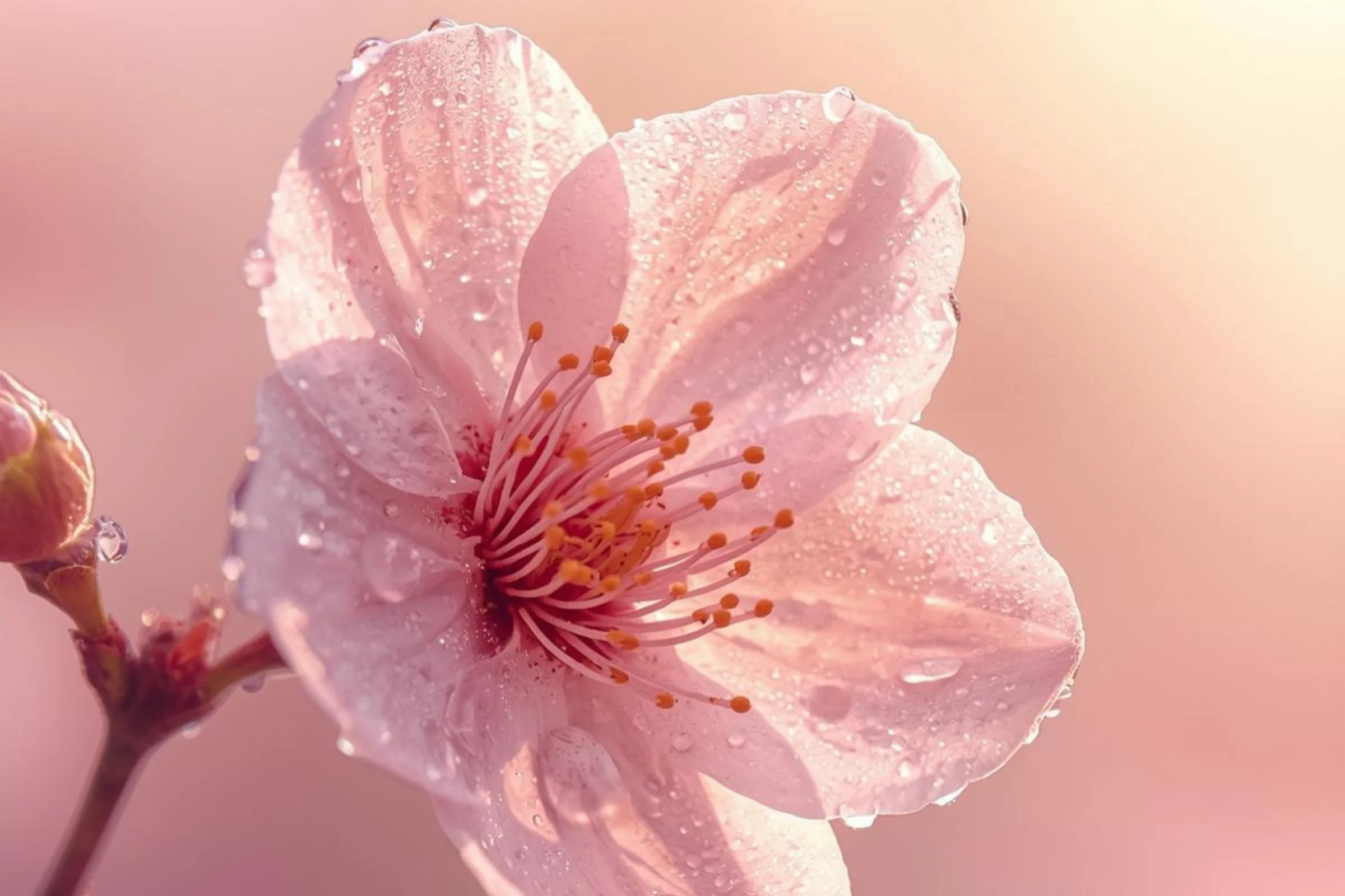 Masaż transbukalny w Belleza Beauty w Rzeszowie – różowy kwiat jako tło zabiegu naturalnego liftingu twarzy