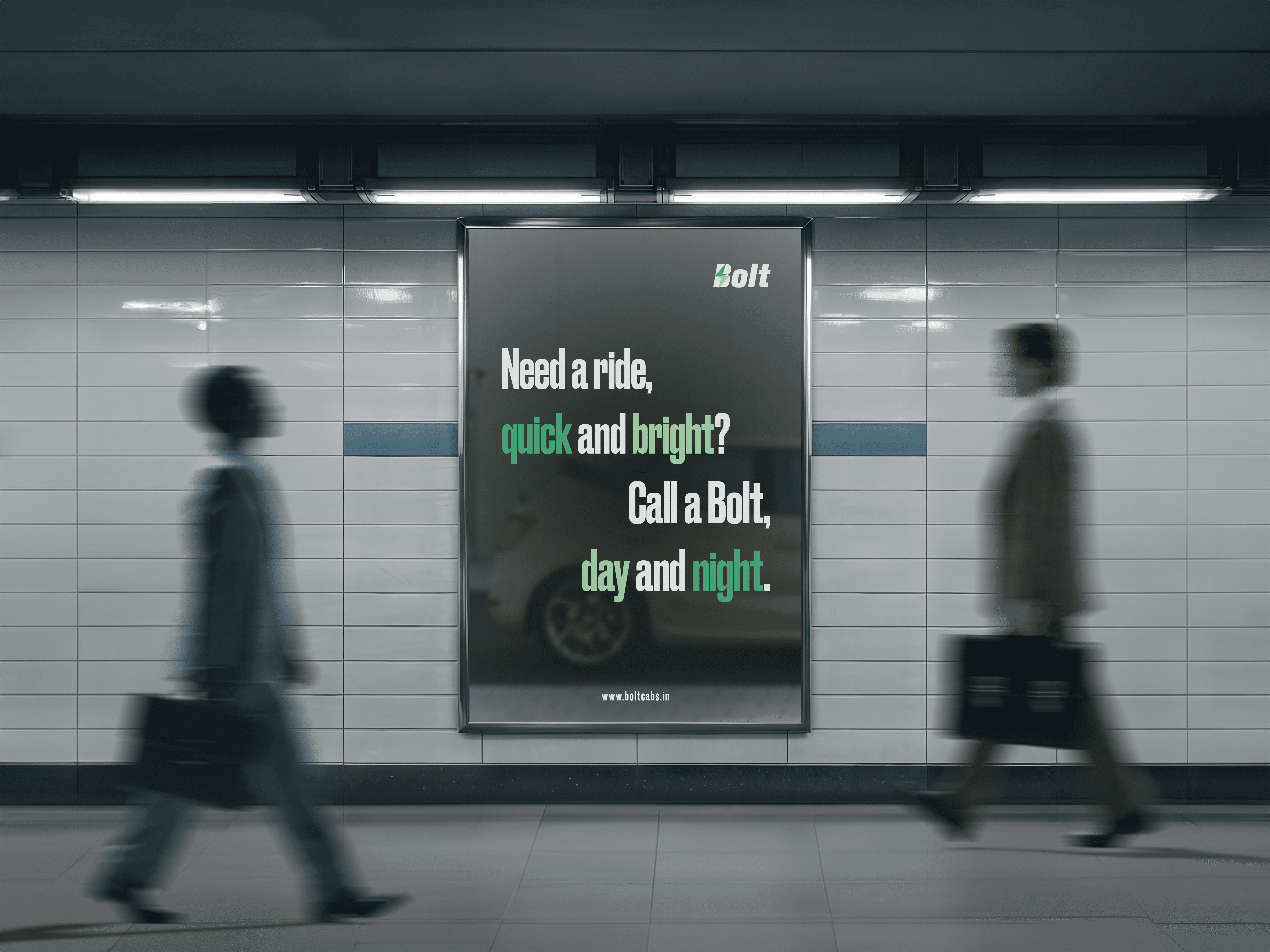 Ad of an EV cab service