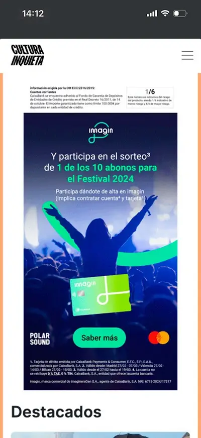 banner imagin en medio Cultura inquieta