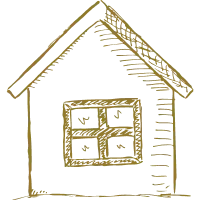 Icon style traditionnel & dessiné main d'une maison