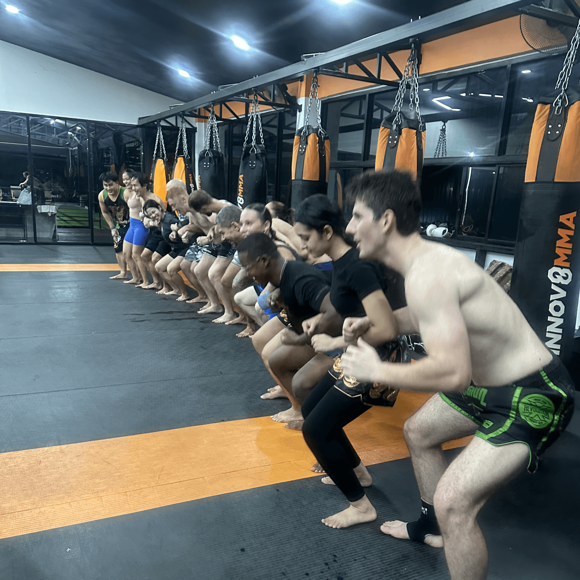 group class warming up