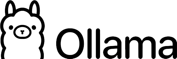 Logo featuring a llama with a bow, alongside the name "Ollama" in a playful font.