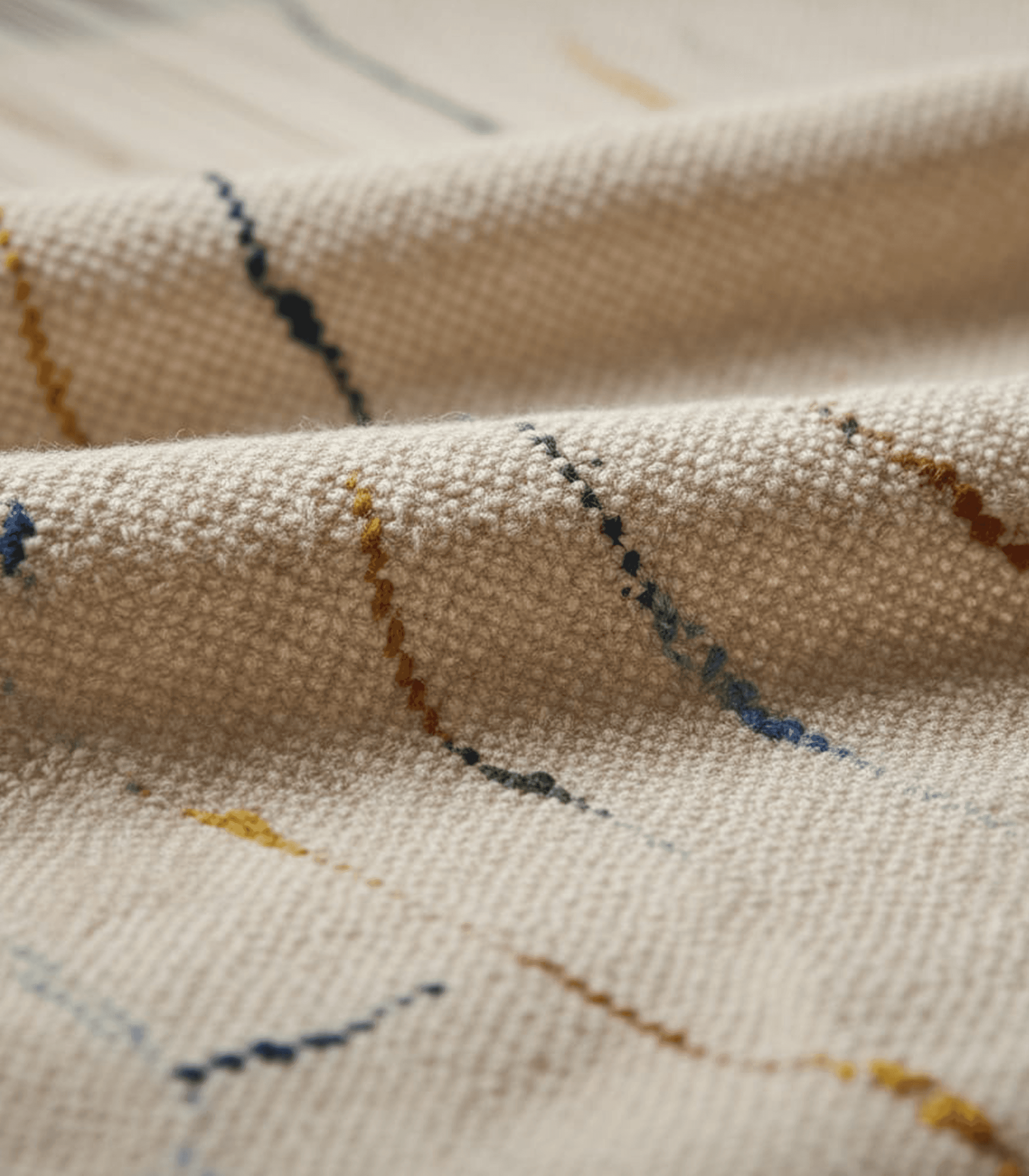 Stunning Loomara fabric sample displaying rich texture, color depth, and superior weave quality up close