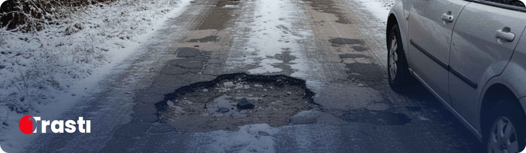 Dziura w drodze i urwane koło – kto odpowiada i jak zgłosić szkodę? | Trasti
