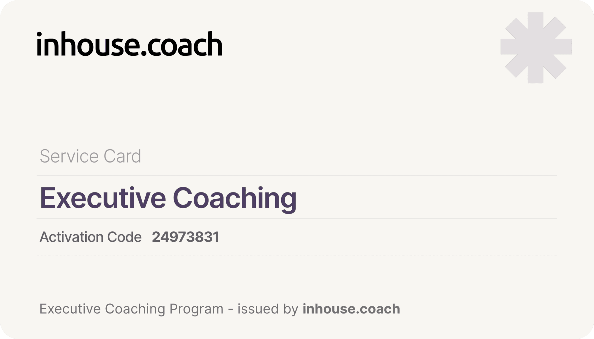 service card for executive coaching
