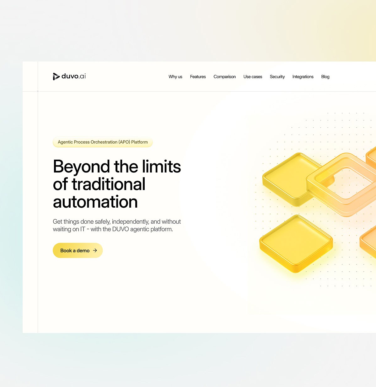 DUVO / crafting a bold identity for the future of AI automation