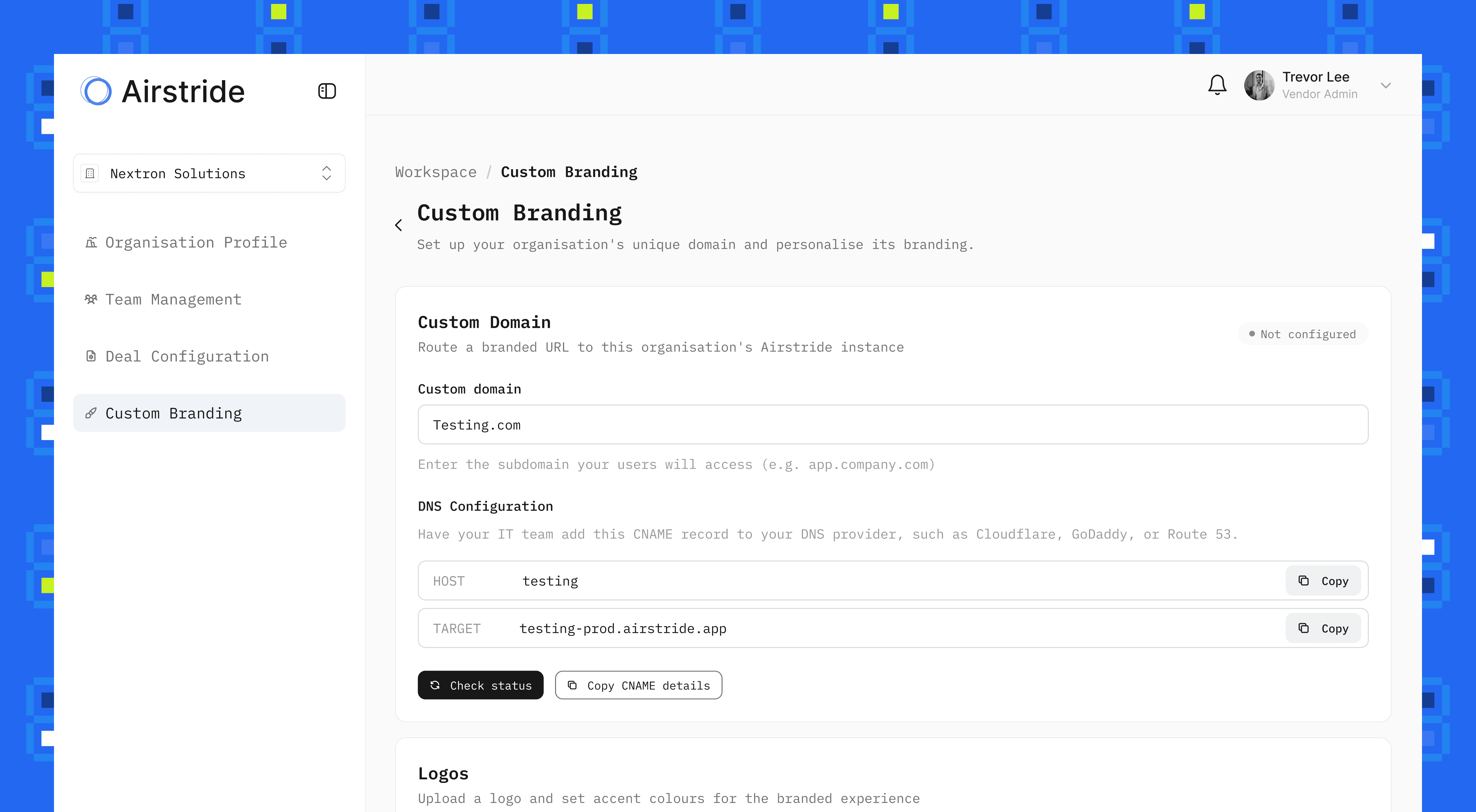Airstride's Whitelabelling.