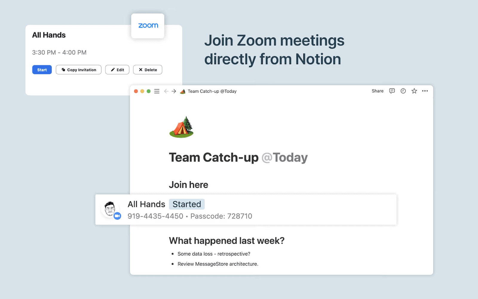 Notion video conferencing integration