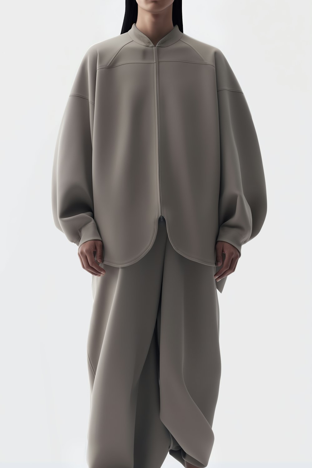 Pleated wool-blend trousers — mirrored view