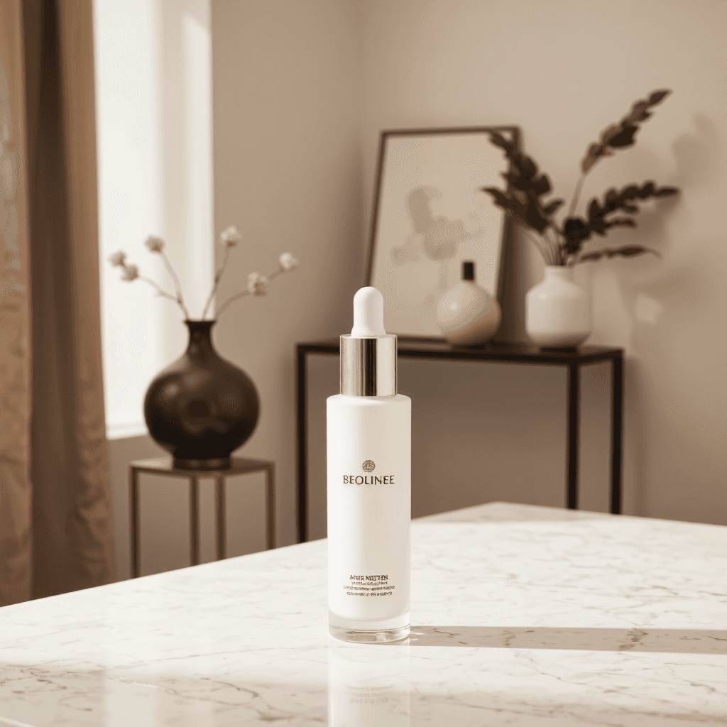 product photography of bottle of serum