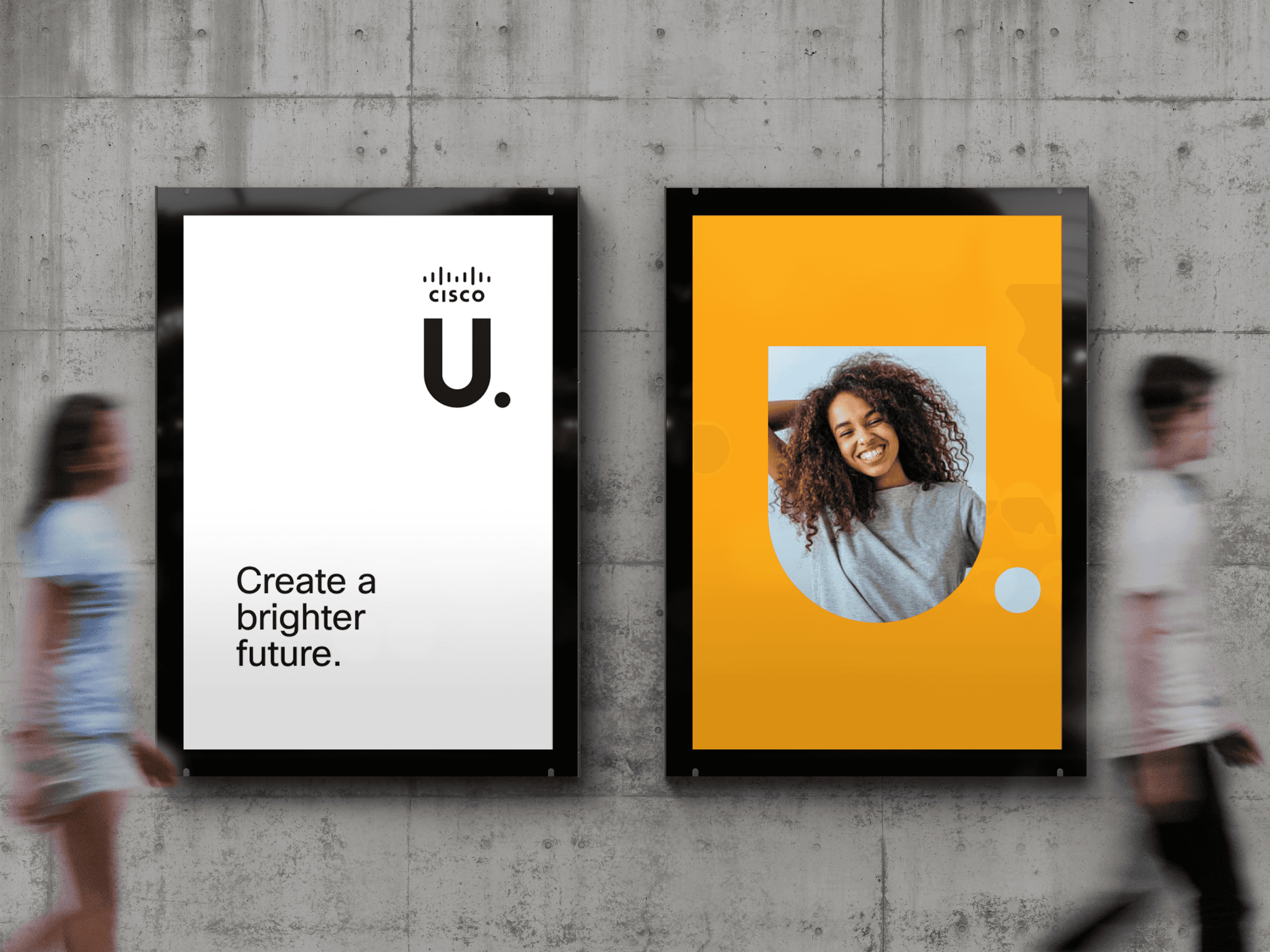 Two buildbords with branding for Cisco U.