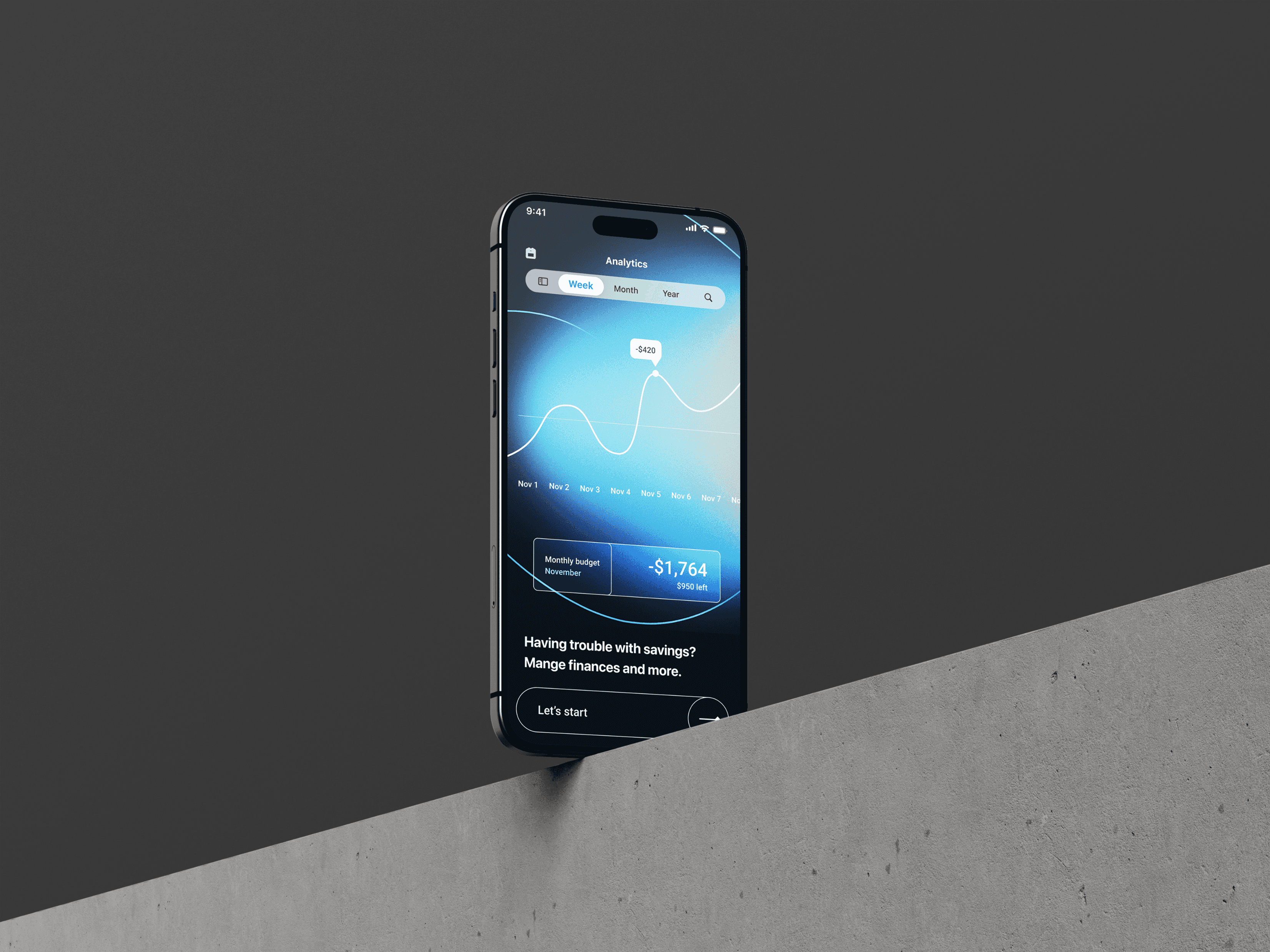 A smartphone showing a finance application