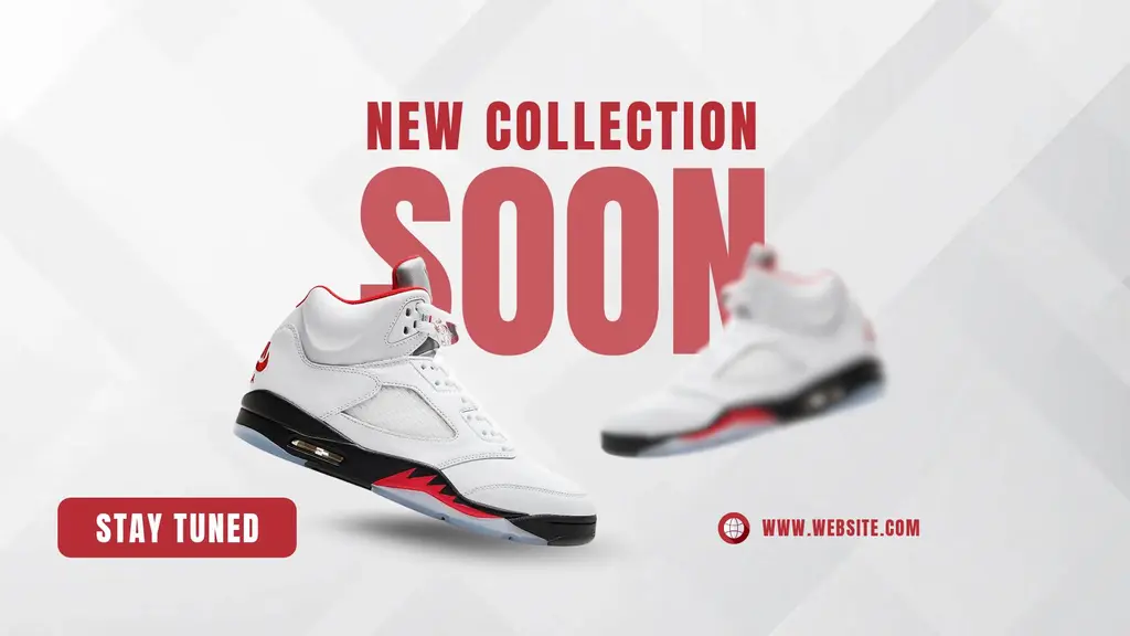 Retail digital signage promoting a new fashion collection with bold typography and sneaker imagery.