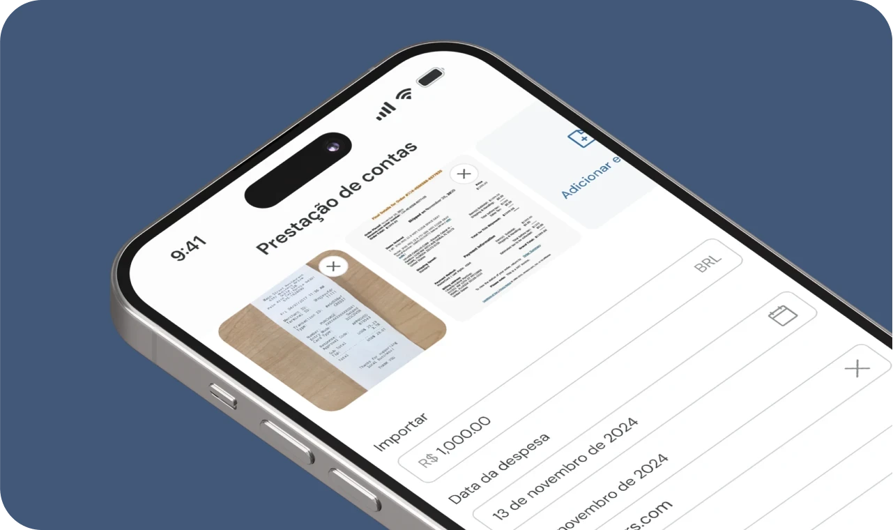 Aplicativo Clara exibindo comprovantes de despesas e prestação de contas digitalizada