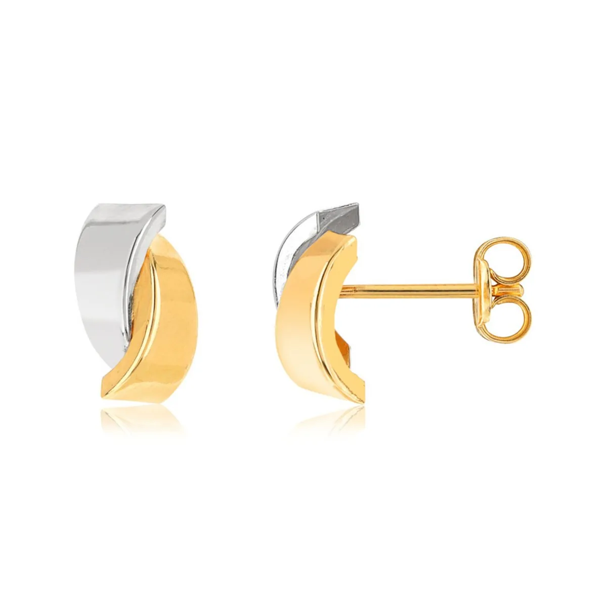 Boucles d'oreilles en deux ors 375