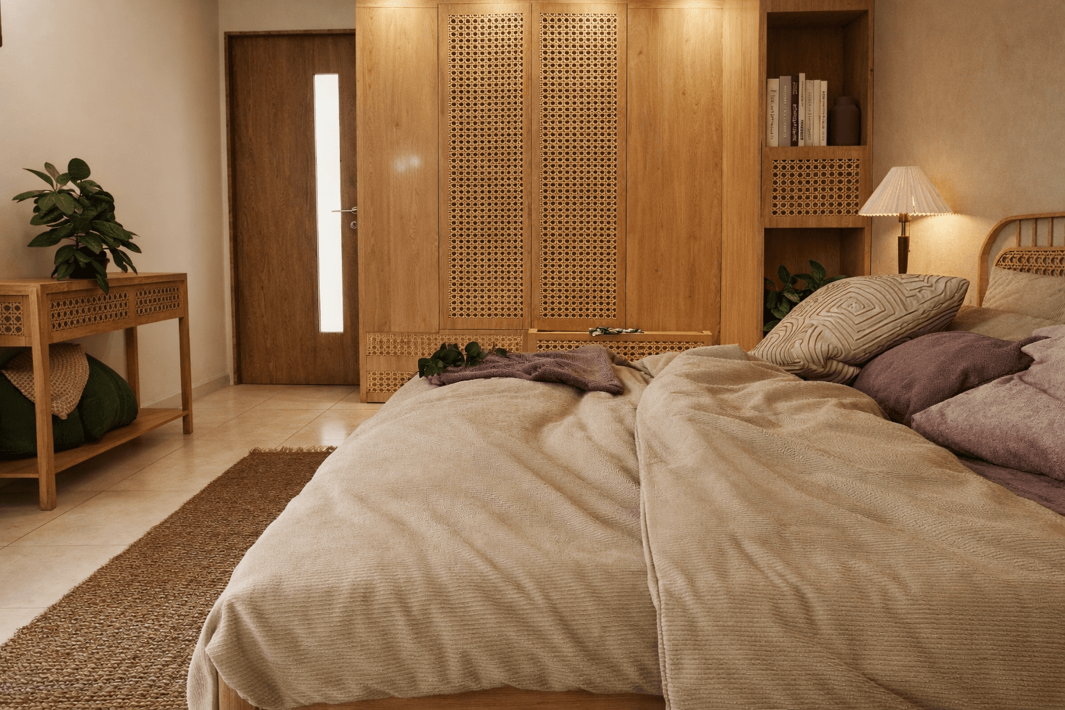 moderná obývačka s dreveným konferenčným stolíkom