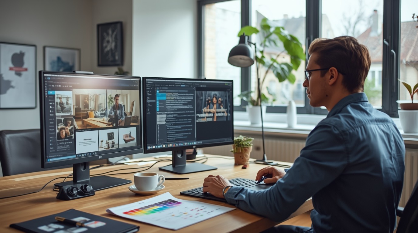 developpeur qui travaille sur un site 