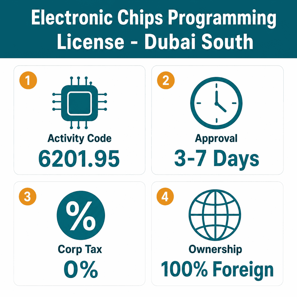 Infographic: Apply for a Electronic Chips Programming Business License in Dubai
