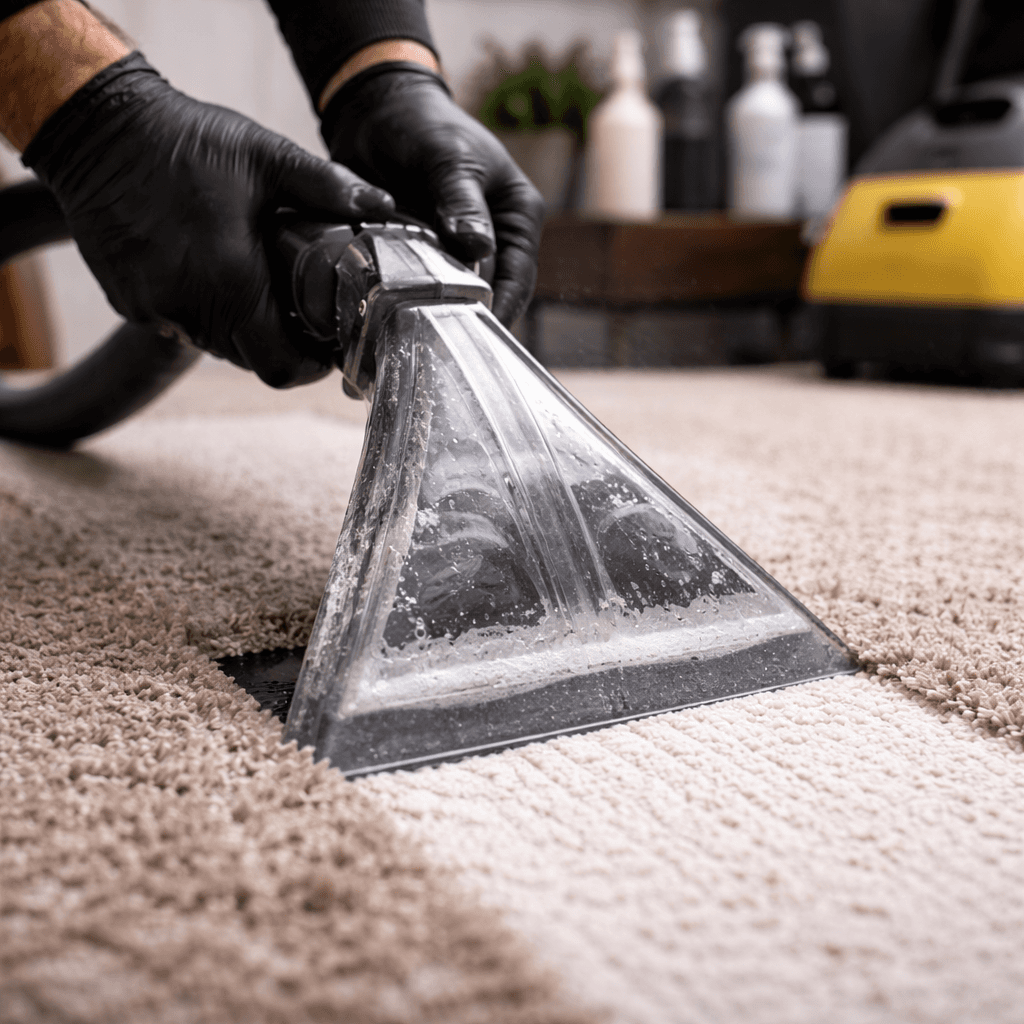 Carpet cleaning service with professional extraction equipment