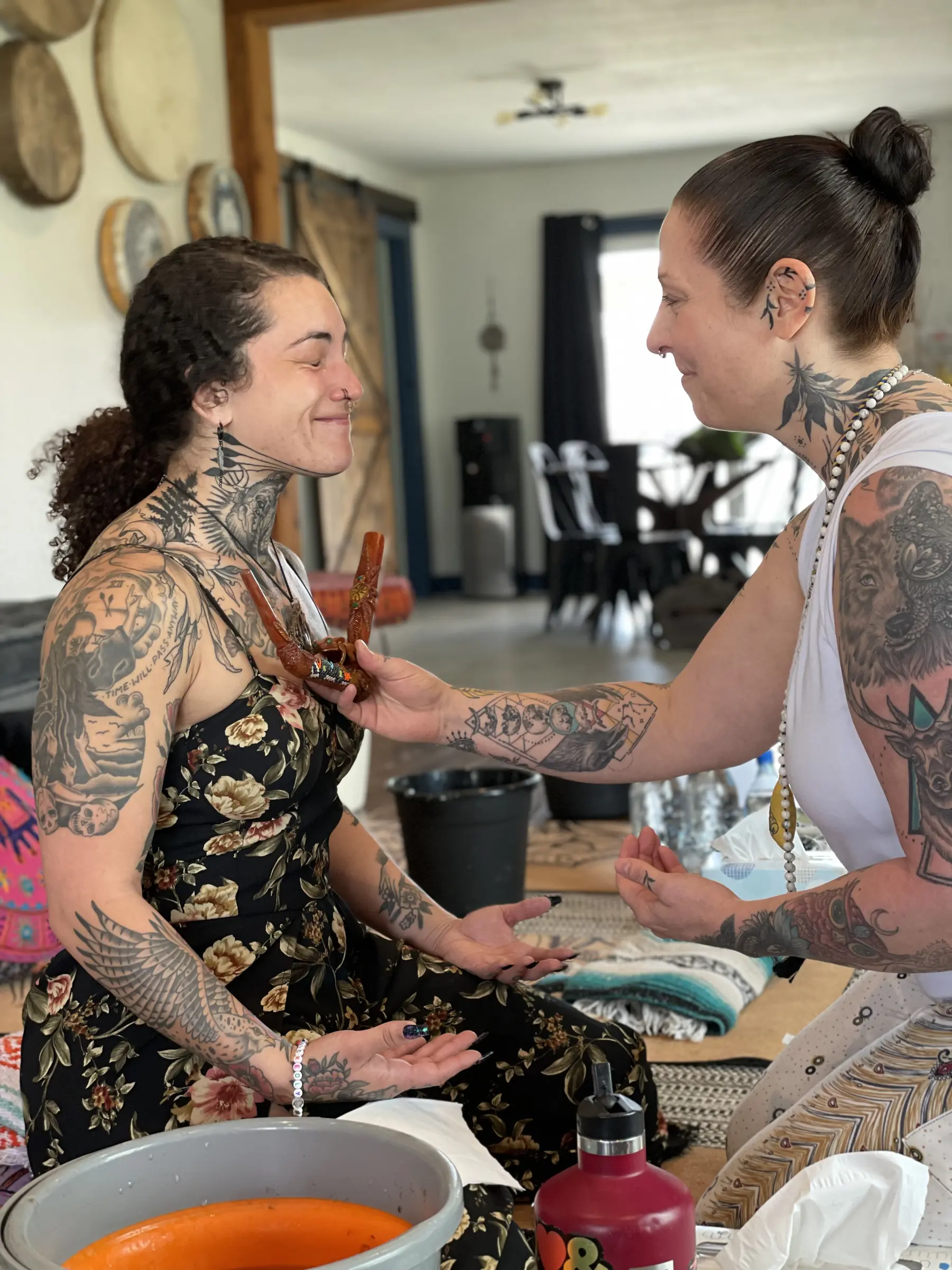 Melissa Loya practicing energy work on a client in Austin, TX