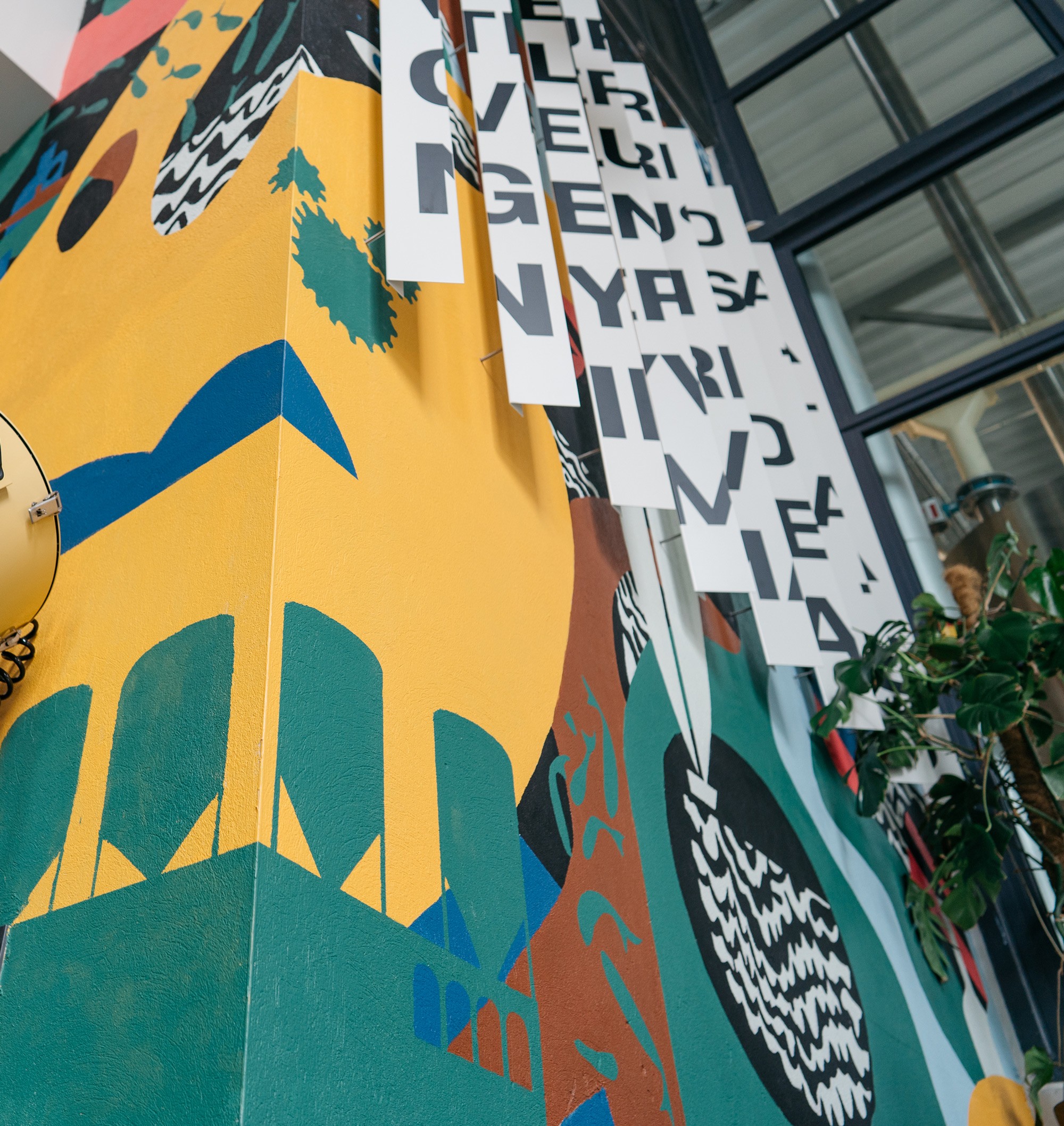 Murals integrating brand values into interior environment