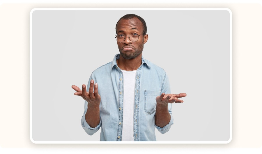 Man with a puzzled expression