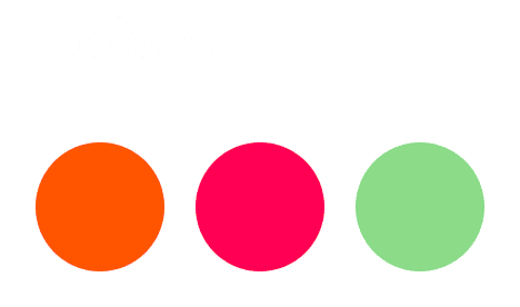 Brand color palette — red, pink, green