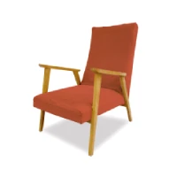 Fauteuil "Style danois" 1960s corail