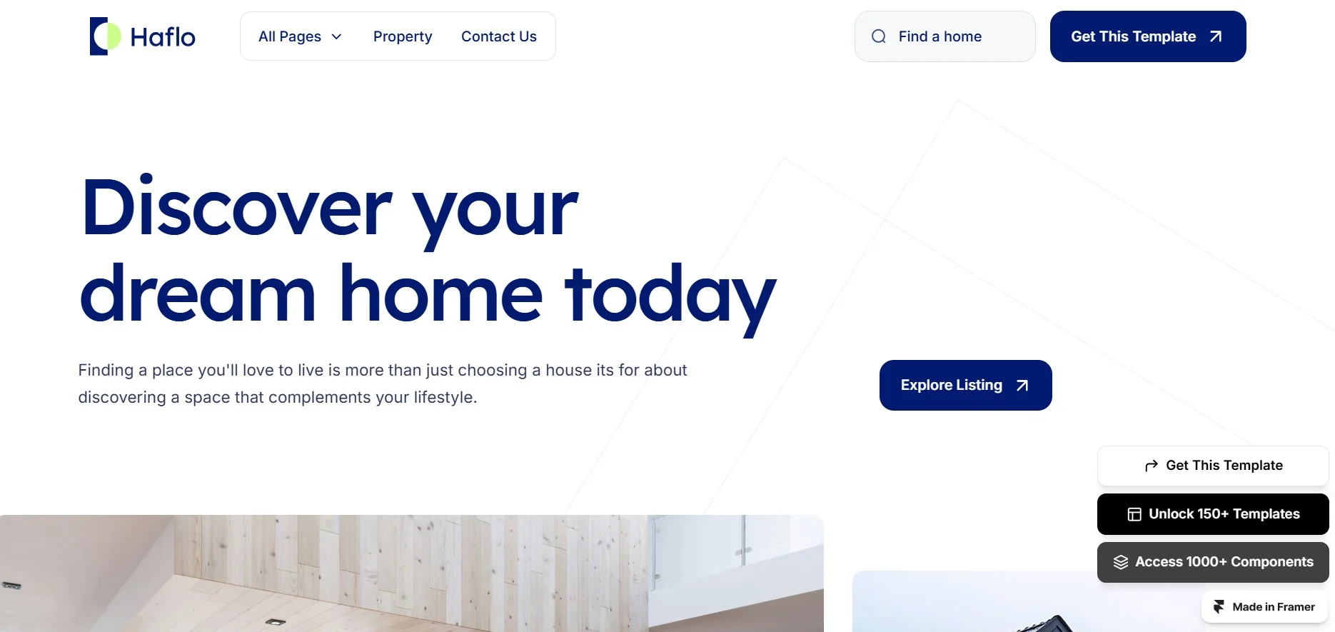Best Framer Templates for Real Estate - Haflo