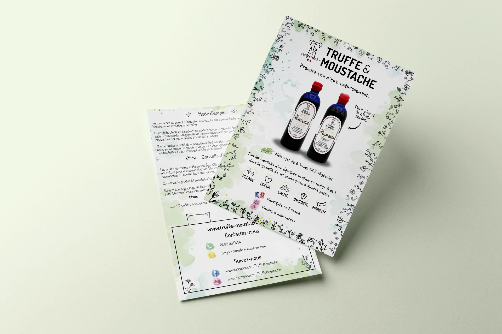 Supports print Truffe et Moustache, marque française de soins naturels pour animaux