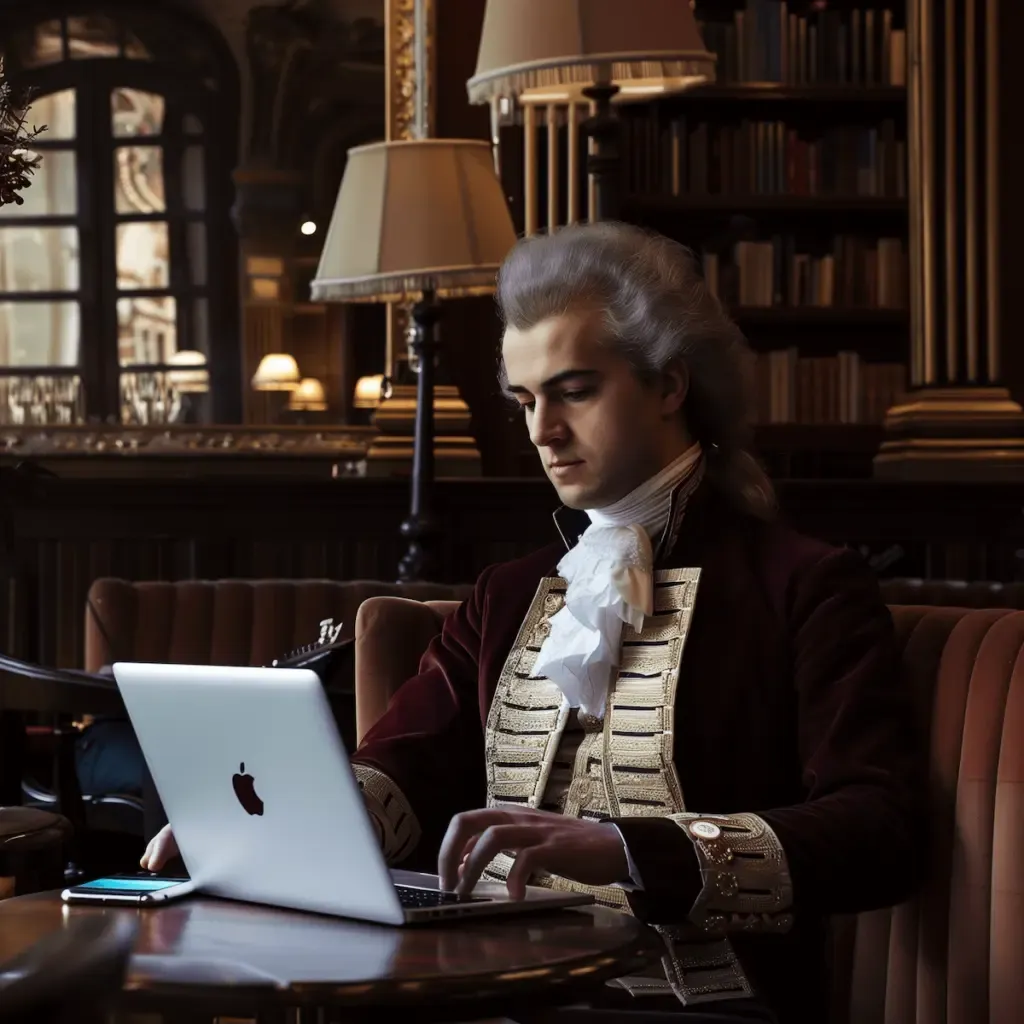 Mozart with Macbook