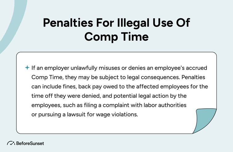 Penalties For Illegal Use Of Comp Time