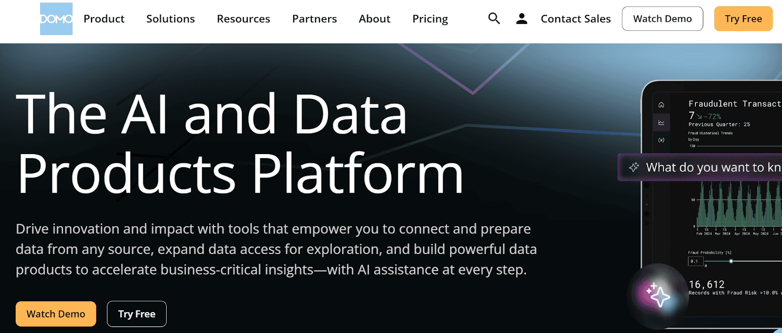 Domo homepage